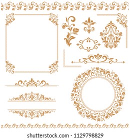 Vintage Set. Floral elements for design monograms, invitations, frames, menus and labels. Graphic design of the website, cafes, boutiques, hotels, wedding invitations. - Powered by Shutterstock