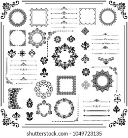 Vintage Big Set Classic Elements Different Stock Vector (Royalty Free ...