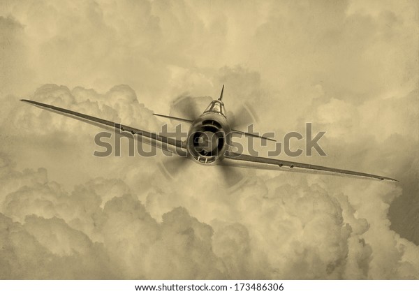 同盟国によって ジョージ と呼ばれる第2次世界大戦時代の戦闘機の ビンテージスタイル の画像 のイラスト素材