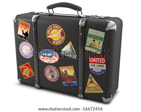 vintage suitcase stickers stock illustration 16672456 shutterstock