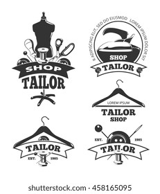 Vintage Tailor Vector Labels Badges Logos Stock Vector (Royalty Free ...