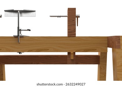 a vintage treadle woodworking lathe, complete with a foot-powered flywheel and wooden frame. This historical woodworking tool showcases traditional craftsmanship and mechanical ingenuity