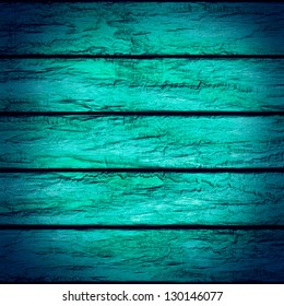 Vintage Turquoise Wood Background With Vignette