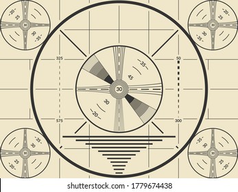 Vintage Tv Test Screen Pattern For Television Calibration