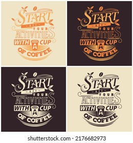 Vintage Typography Illustration For Coffee Lovers