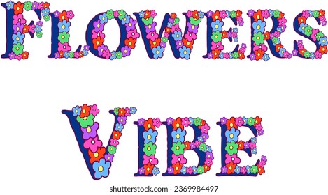  Vintage typography quote in flowers vibe. Trendy groovy 70s style inspiration lettering text collection. Positive inspirational message for work, self love or happy lifestyle. - Powered by Shutterstock