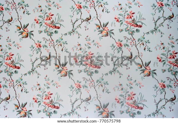 ビンテージ壁紙 18世紀の花柄 のイラスト素材