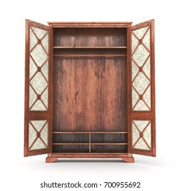 Vintage Wardrobe Isolated 3d Illustration,