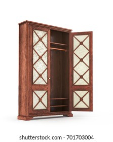 Vintage Wardrobe Isolated 3d Illustration