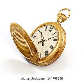 vintage watch isolated on a white background