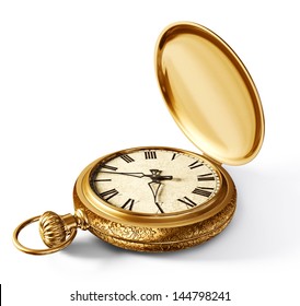 Vintage Watch Isolated On A White Background