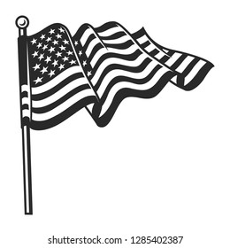 Vintage Waving Flag Usa Template American Stock Illustration 1285402387 ...