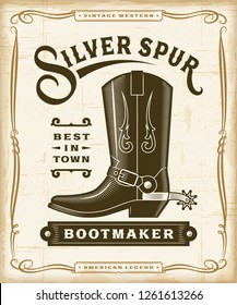 Vintage Western Bootmaker Label Graphics