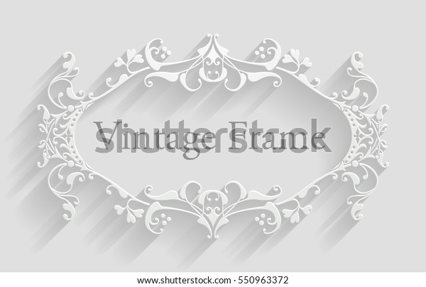 Vintage White Victorian Style Background Frame Stock Illustration 550963372