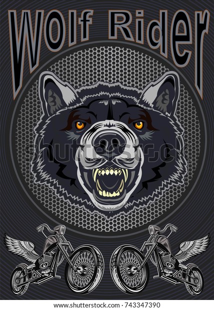 vintage Wolf motorcycle\
label