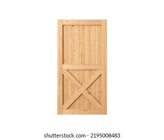 Vintage Wooden Barn Door Isolated On White Background 3d Rendering