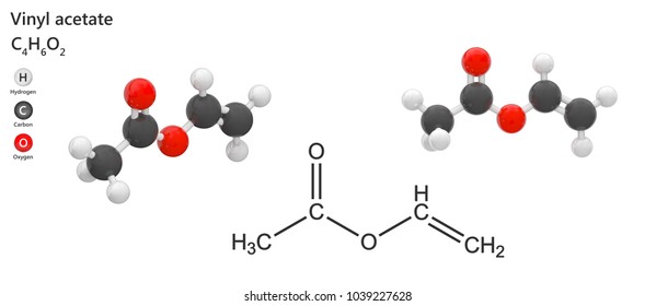 Vinyl Acetate Organic Compound That Precursor 스톡 일러스트 1039227628 ...