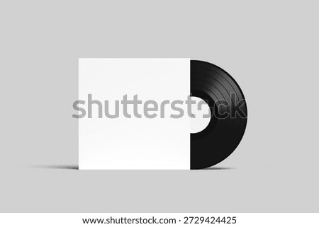 Vinyl Blank Mockup 3d Rendering – Realistic Empty Vinyl Record Sleeve and Disc Template