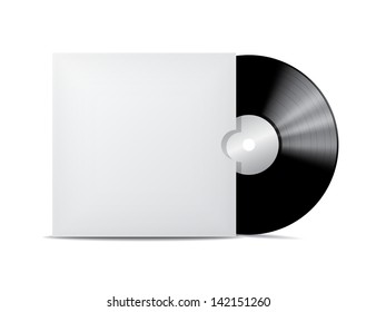 Vinyl Record In Blank Cover Envelope.