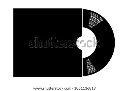 vinyl record in the envelope. icon