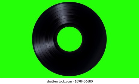 Vinyl Record on a Green Screen. 3d illustration. - Powered by Shutterstock