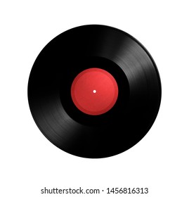 Vinyl Record With Paper Texture, Isolated On White Background