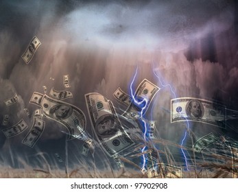 Violent Storm And US Currency