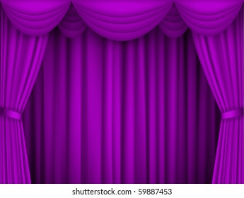 Violet Curtains On Stage Velvet Stage Stock Illustration 59887453 ...