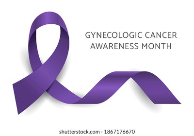 Violet purple ribbon. Gynecologic Cancer Awareness Month background. GCAM ribbon - Powered by Shutterstock