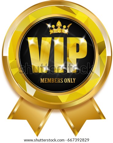 VIP banner with gold elements