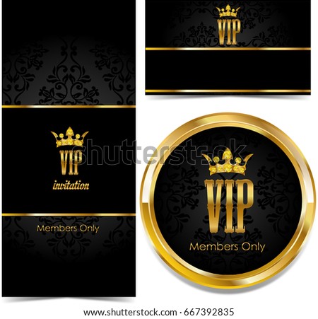 VIP banners with gold elements