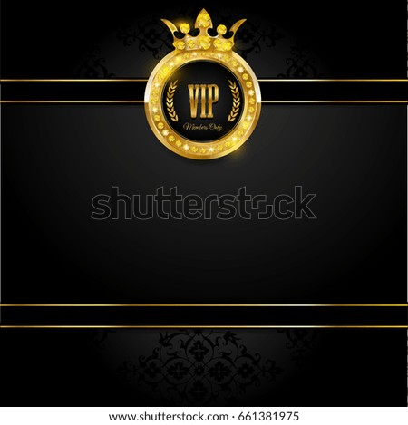 VIP invitation with gold elements