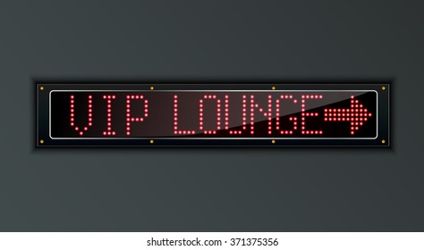 VIP Lounge Arrow LED Digital Sign