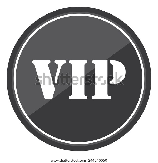 Vip Sign On Black Circle Icon のイラスト素材