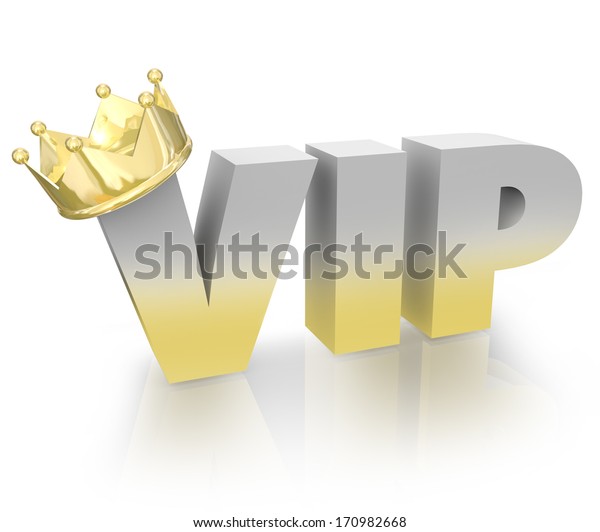 Vip Word 3d Letters Gold Crown Stock Illustration 170982668