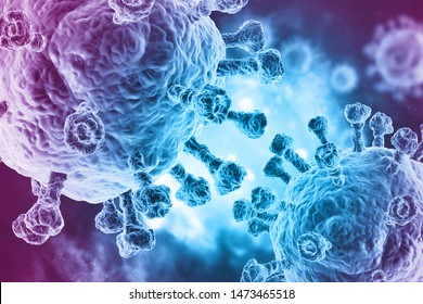 Viral Disease, Virus, Bacteria, Cell, 3d Illustration