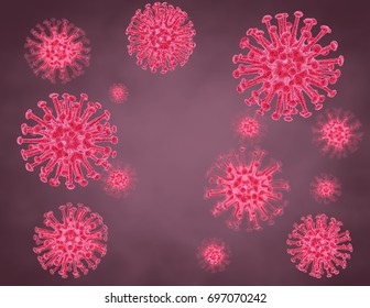 Viral Infection 3D Rendering.