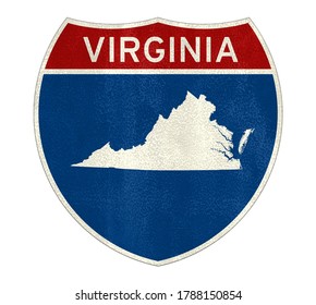 Virginia Interstate Road Sign Map