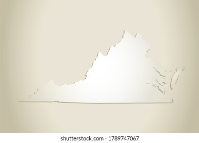 Virginia Map, Old Paper Background Blank Raster