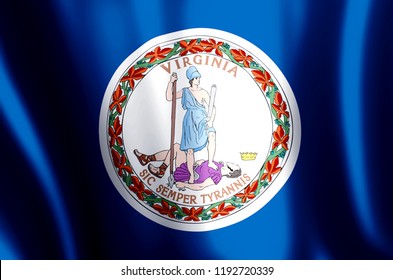 Virginia Waving Flag Illustration Us States Stock Illustration 1377535457