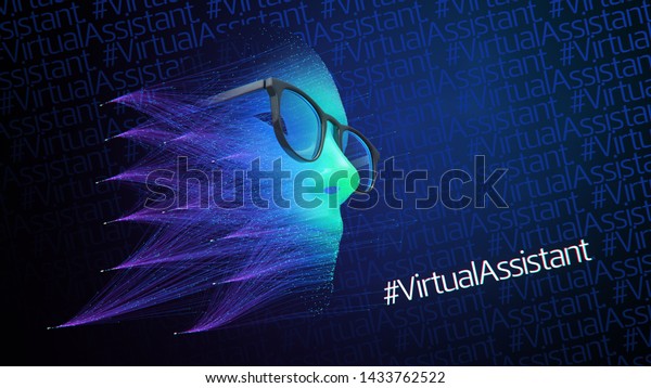 Virtual Assistant Abstract Face Created By Stock Illustration ...