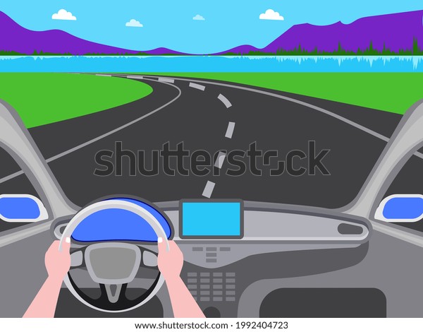 Virtual Car road driving\
illustration