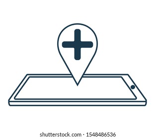 Virtual Clinic Icon. Concept For Healthcare Medicine And Lifestyle. Outline Virtual Doctor. Medical Symbol, Icon And Badge. Simple Illustration.