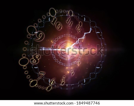 Virtual Clocks. Faces of Time series. Design made of clock dials and abstract elements to serve as background for projects on science, education and modern technologies