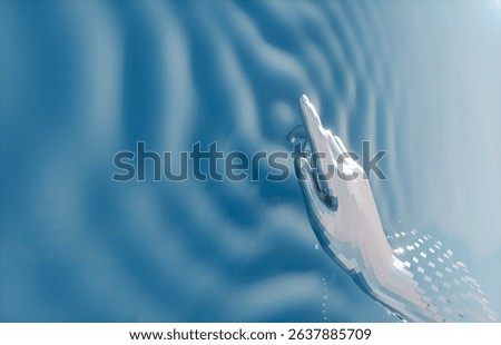Virtual Digital hand of Artificial Intelligence (AI) with rippled effect. deep learning concept. 3d rendering