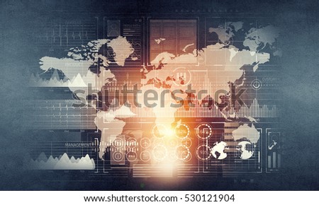 Virtual interface background . Mixed media