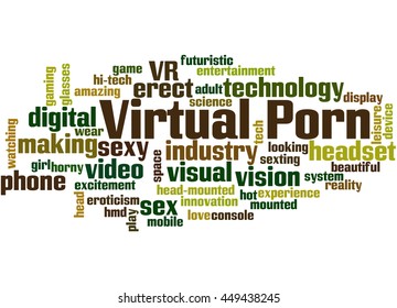 Virtual Porn Word Cloud Concept On Stock Illustration 449438245