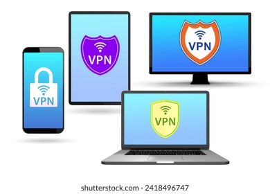 Virtual private network VPN cyber concept