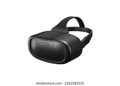 Virtual Reality or VR 3d render realistic model in isolate white background. VR Glasses for 360 environment games or simulation training.
