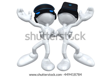 Virtual Reality VR Headset Glasses Goggles Device 3D Illustration
